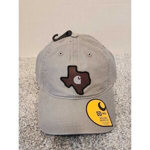 Carhartt Texas Canvas Patch Adjustable Hat Cap Grey Gray State Outline NEW NWT